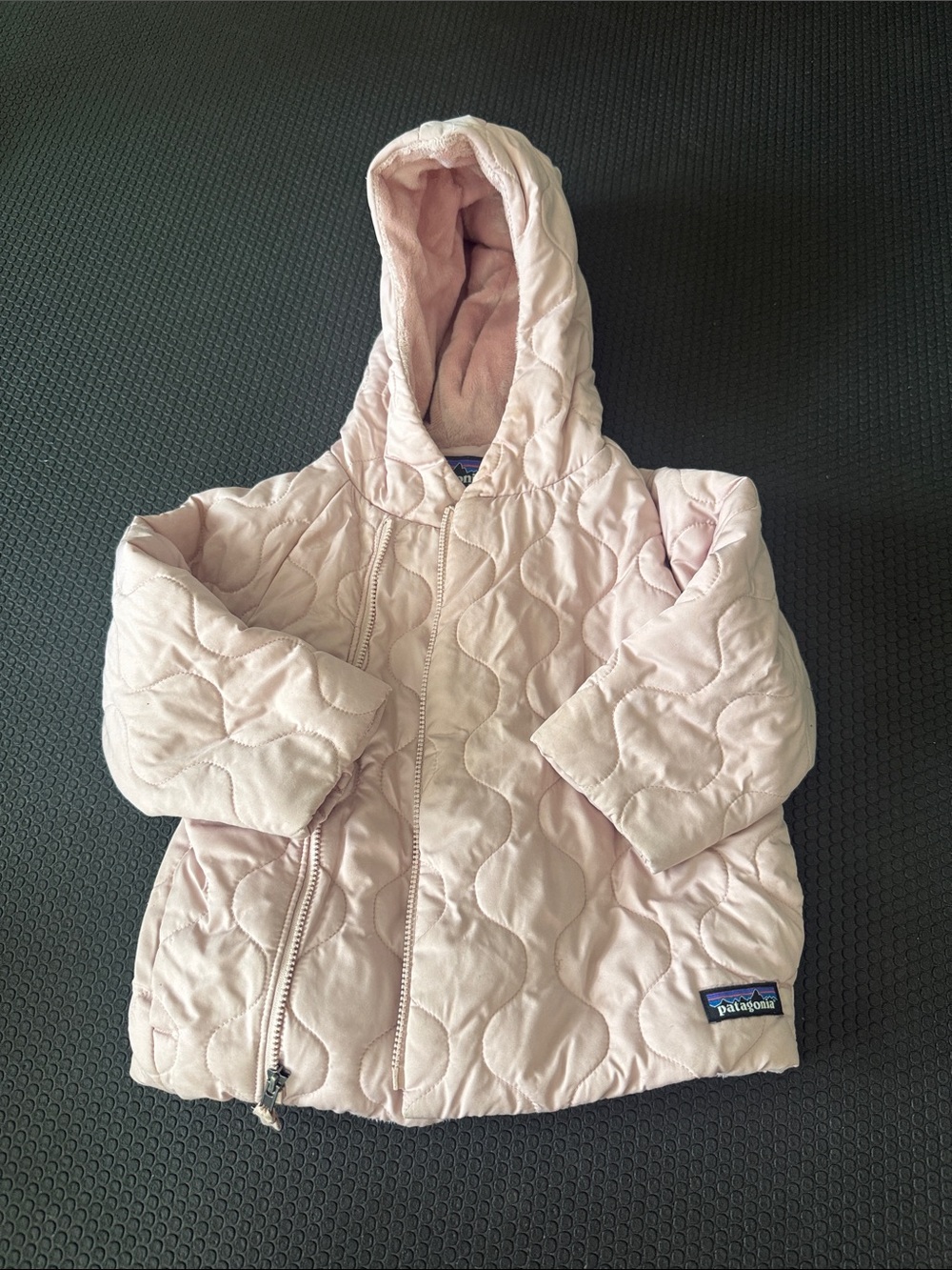 Patagonia Kids Pale Pink Quilted Hooded Puffer Jacket